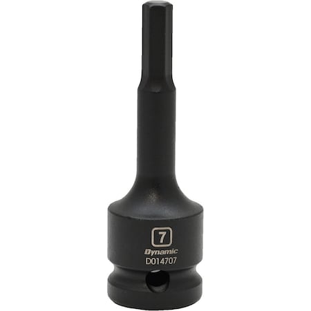 Dynamic Tools 1/2" Drive Metric Hex Head, 7MM, Bit Impact Socket D014707